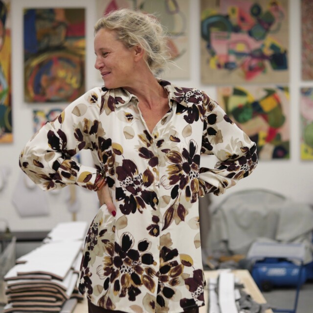 Quintessence - Chemise Caroline - Viscose Fleurs de Moka