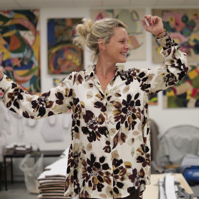 Quintessence - Chemise Caroline – Viscose Fleurs de Moka