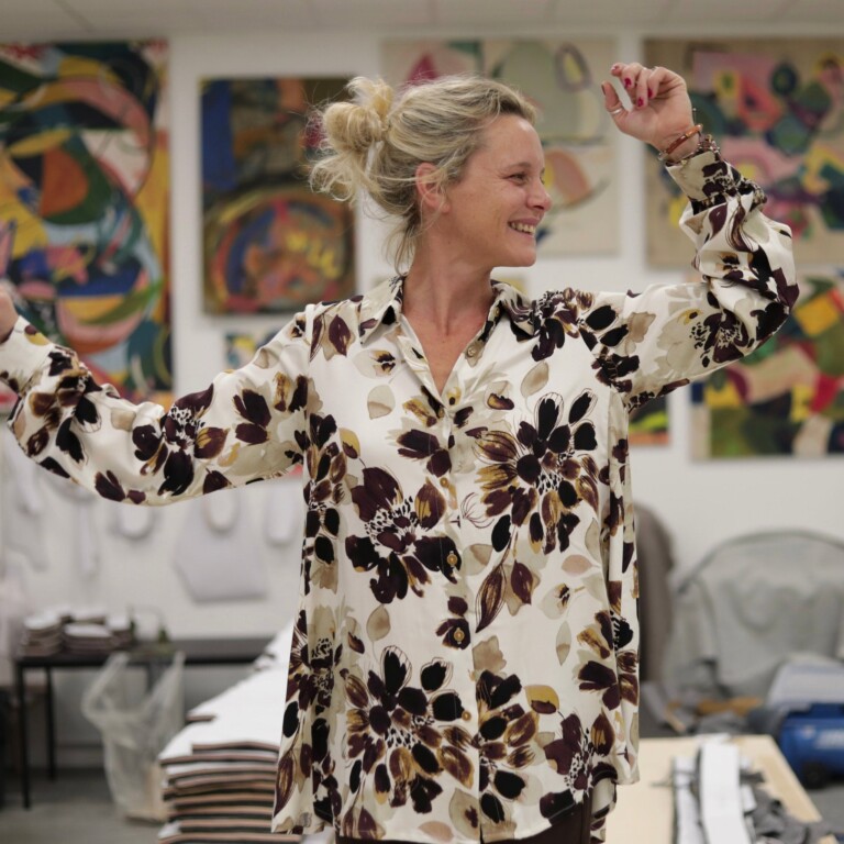 Quintessence - Chemise Caroline - Viscose Fleurs de Moka