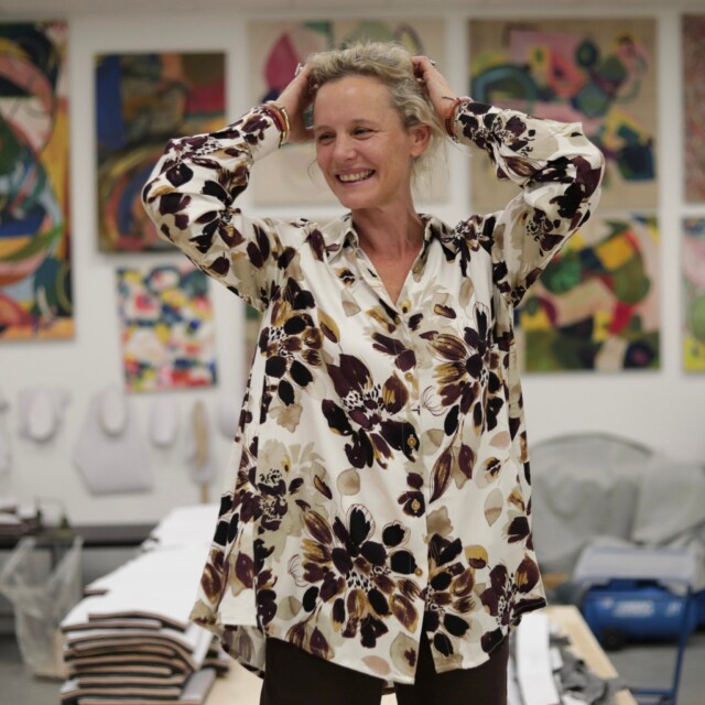 Quintessence - Chemise Caroline - Viscose Fleurs de Moka