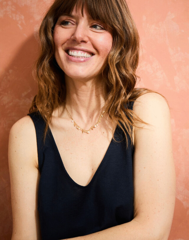 Lemahieu - Débardeur lin/coton - Marine - Femme