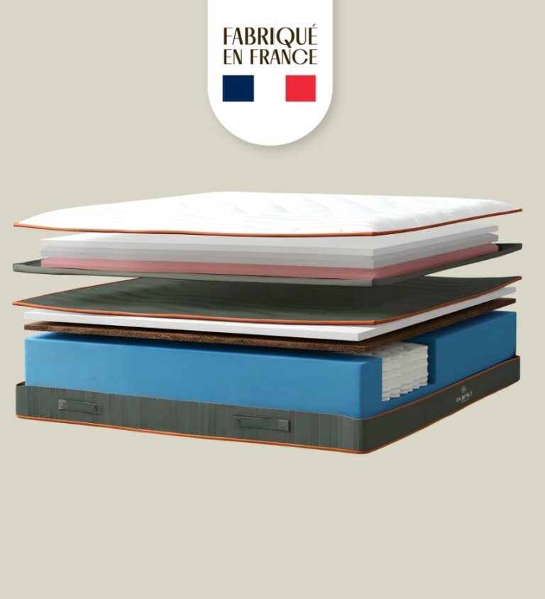 Matelas Français Moelleux avec Surmatelas Intégré Haut de Gamme