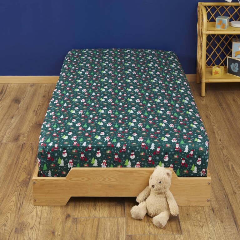 Atelier Morphée - Drap housse Noël Vert Santa
