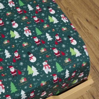 L’Atelier de Morphée - Drap housse Noël Vert Santa