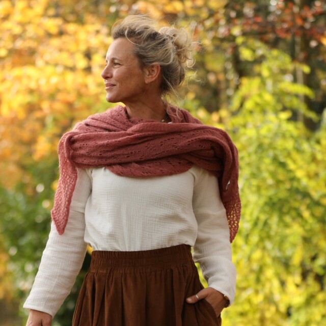 Quintessence - Écharpe Léonie rose boisé