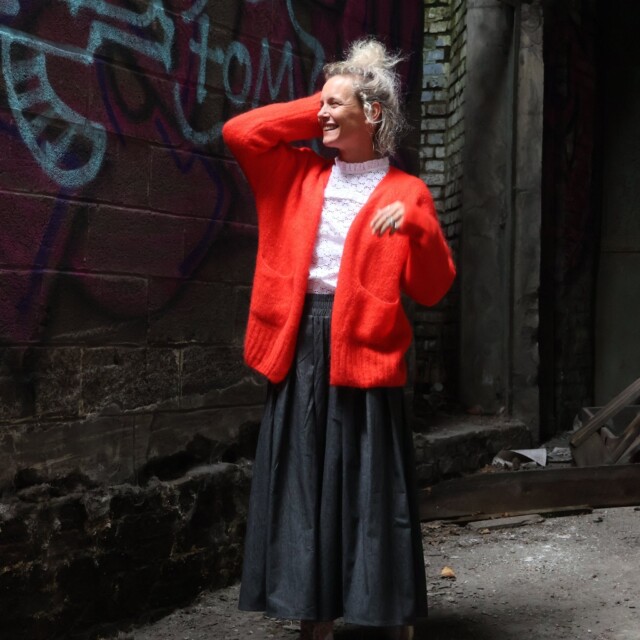 Quintessence - Gilet Augustine orange crépuscule