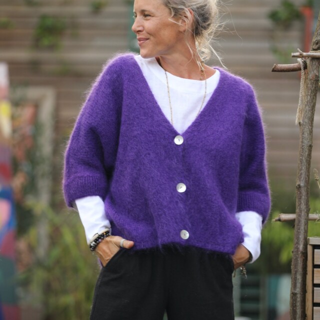 Quintessence - Gilet Hana Violette