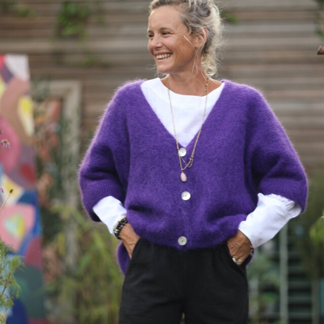 Quintessence - Gilet Hana Violette