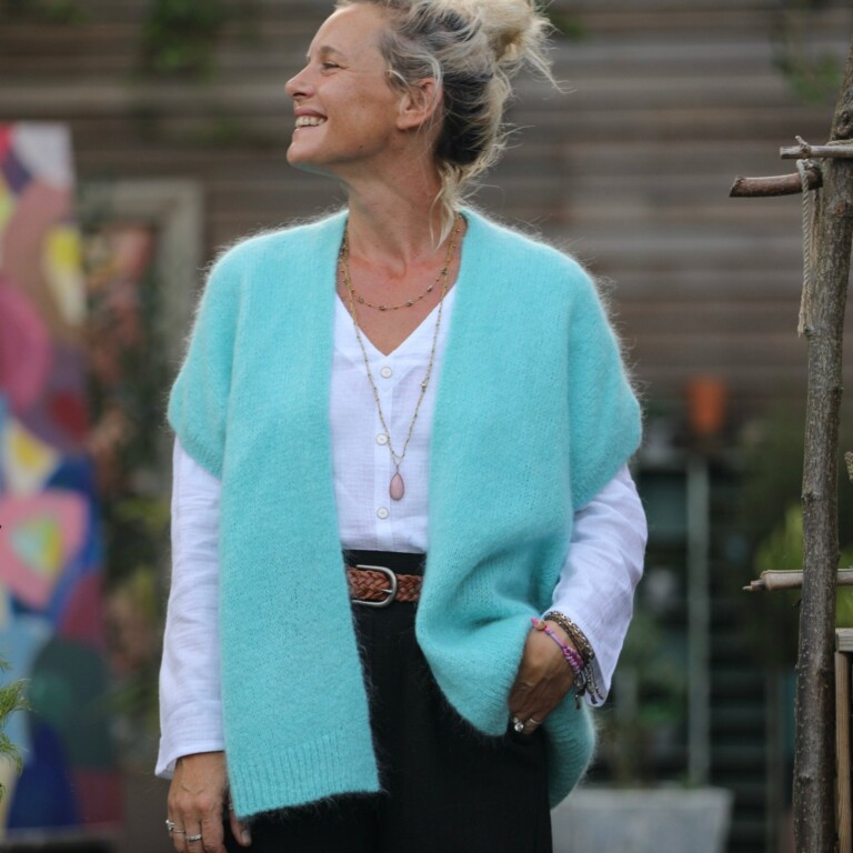 Quintessence - Gilet Mireille turquoise