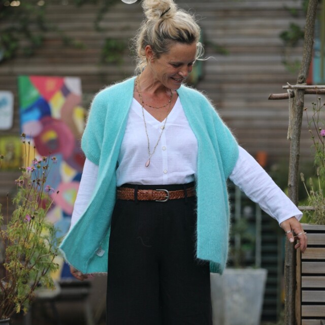 Quintessence - Gilet Mireille turquoise