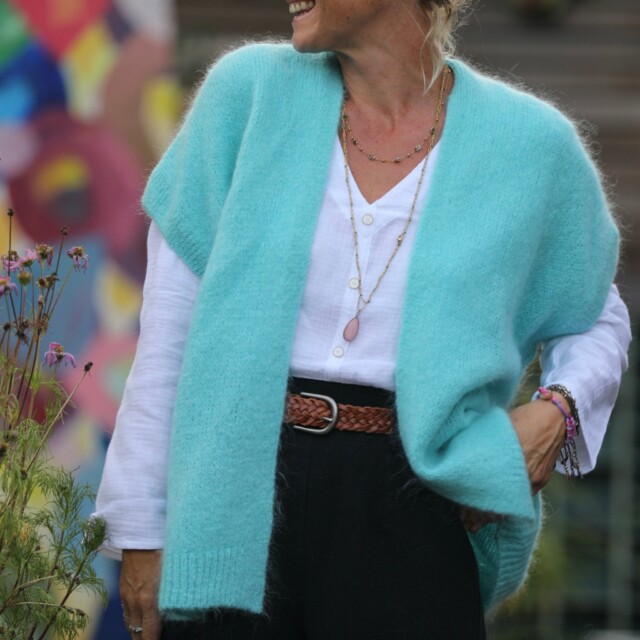 Quintessence - Gilet Mireille turquoise