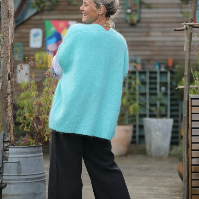 Quintessence - Gilet Mireille turquoise