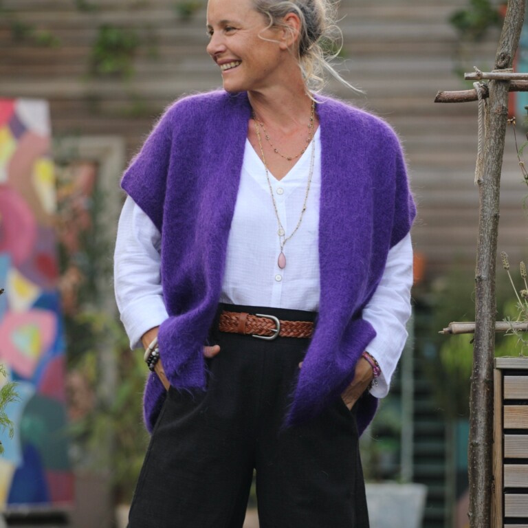 Quintessence - Gilet Mireille violette