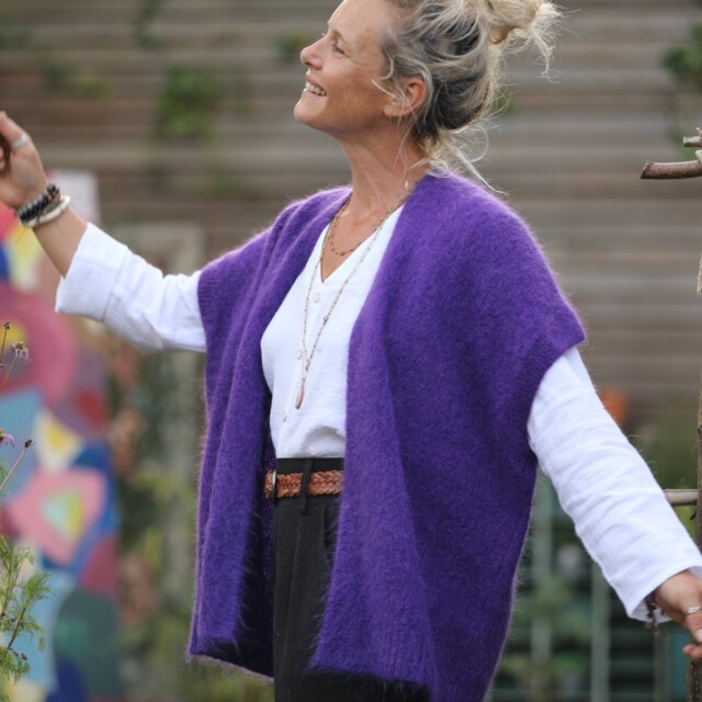 Quintessence - Gilet Mireille violette