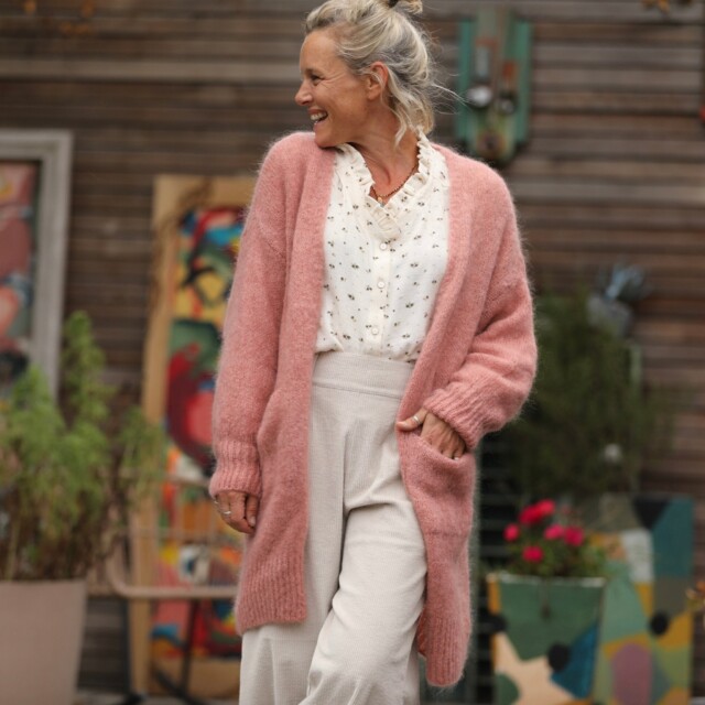 Quintessence - Gilet Naïs – Rose boisé