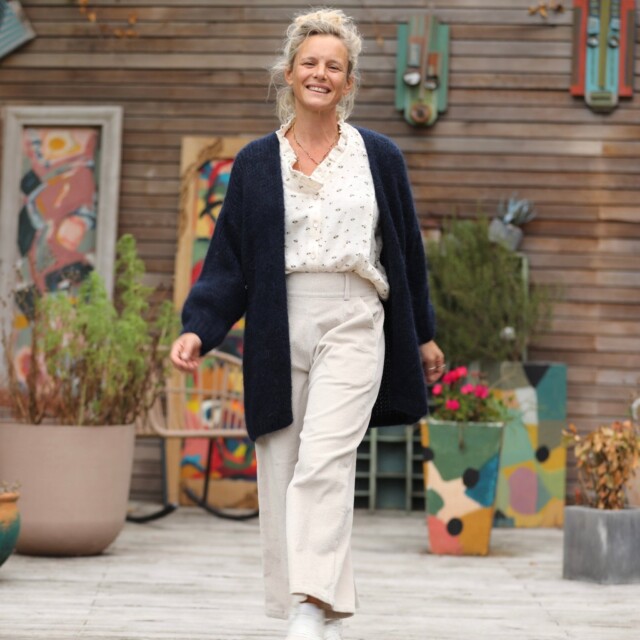 Quintessence - Gilet Prisca Bleu marine