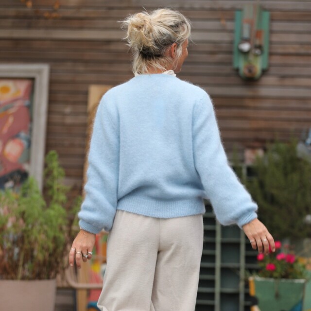 Quintessence - Gilet Sélène - Bleu ciel