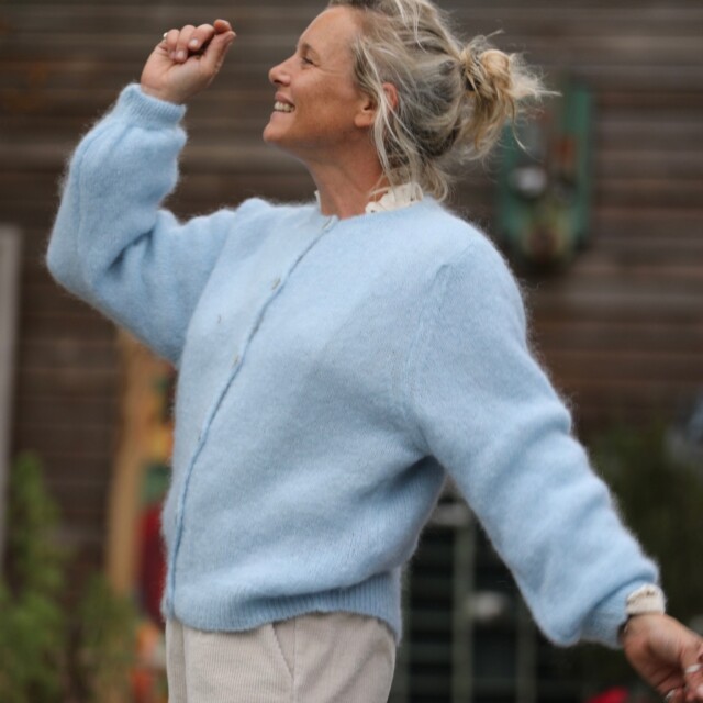 Quintessence - Gilet Sélène - Bleu ciel