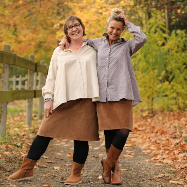 Quintessence - Jupe Maya – velours côtelé camel