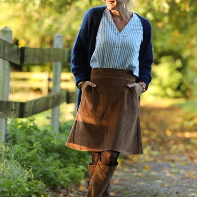 Quintessence - Jupe Maya - velours côtelé camel