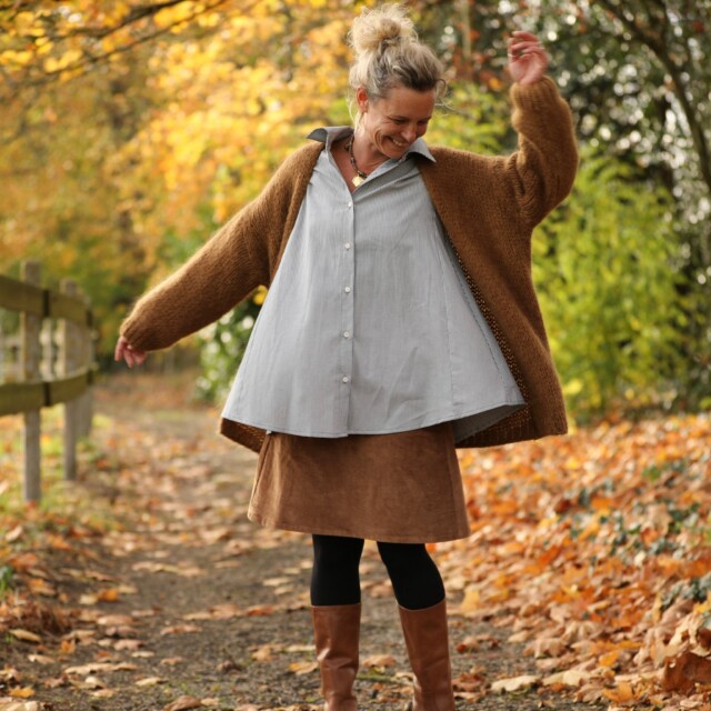 Quintessence - Jupe Maya - velours côtelé camel