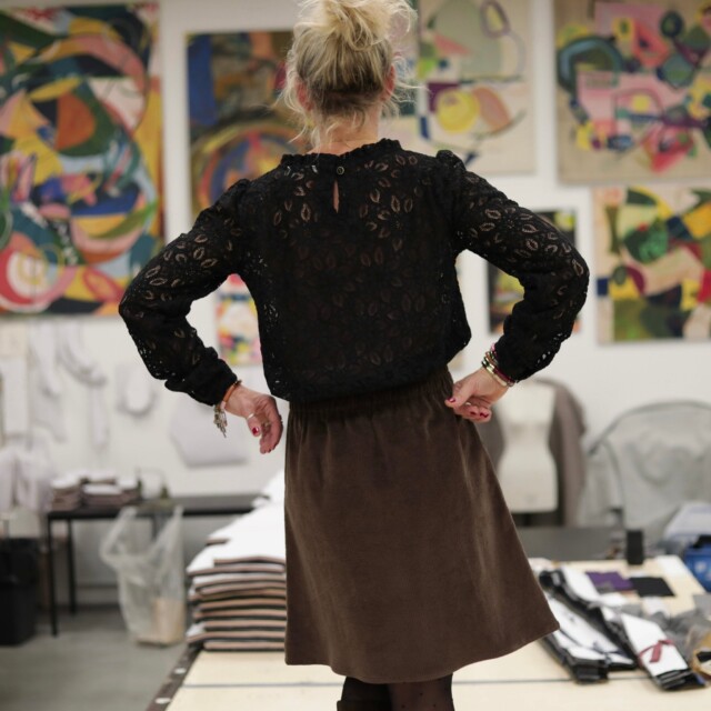 Quintessence - Jupe Maya - velours côtelé chocolat