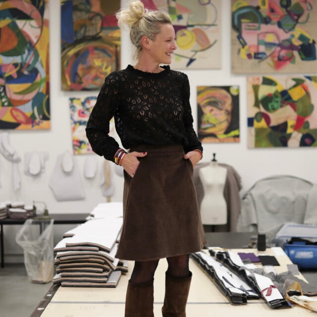 Quintessence - Jupe Maya - velours côtelé chocolat