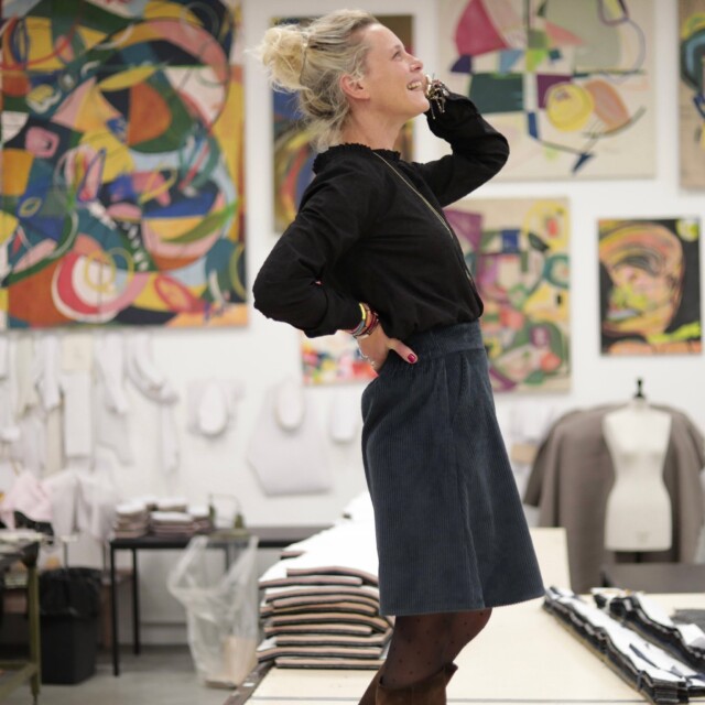 Quintessence - Jupe Maya - velours côtelé colvert