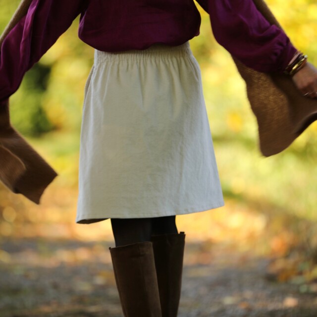 Quintessence - Jupe Maya - velours côtelé ivoire