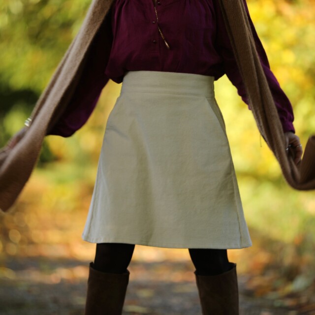 Quintessence - Jupe Maya - velours côtelé ivoire