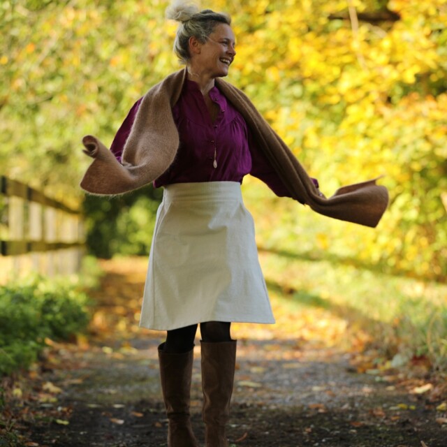 Quintessence - Jupe Maya - velours côtelé ivoire