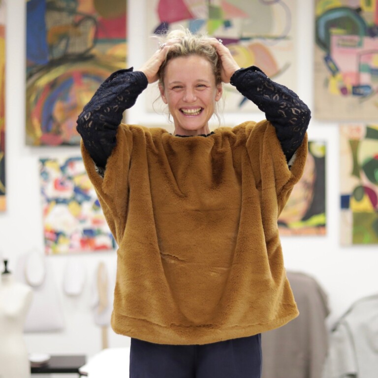 Quintessence - Le Poncho Douillet Pétronille - Fourrure camel