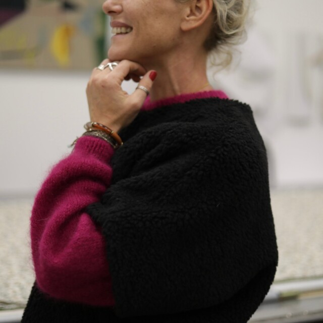 Quintessence - Le Poncho Douillet Pétronille - Sherpa noir