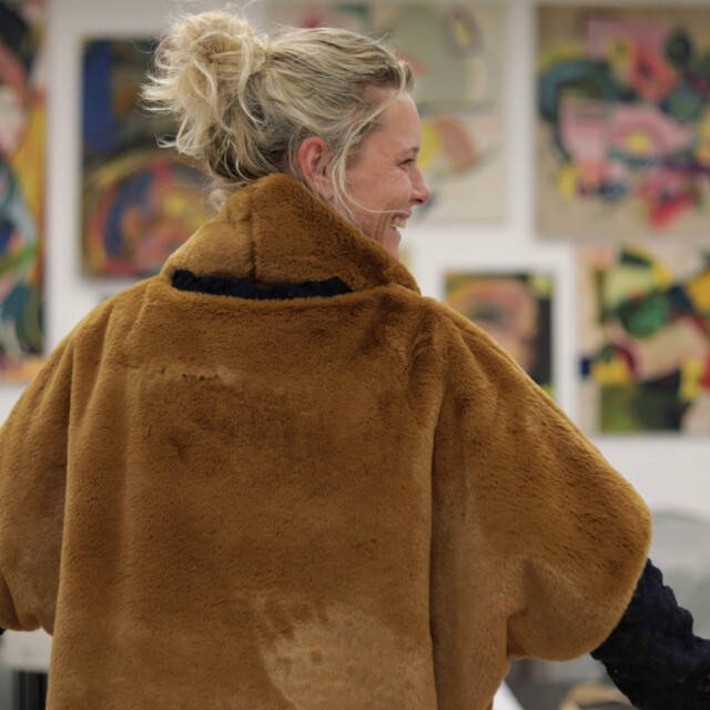 Quintessence - Le snood Douillet Nilo - Fourrure camel - hauteur 14cm