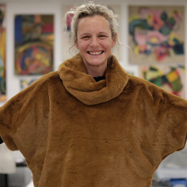 Quintessence - Le snood Douillet Nilo - Fourrure camel - hauteur 14cm