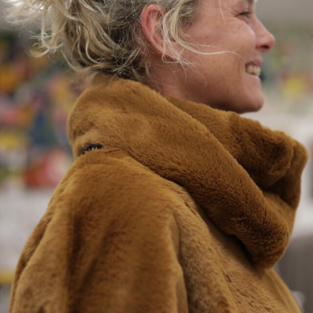 Quintessence - Le snood Douillet Nilo - Fourrure camel - hauteur 20cm