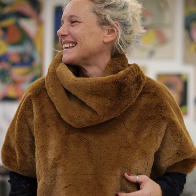 Quintessence - Le snood Douillet Nilo - Fourrure camel - hauteur 20cm