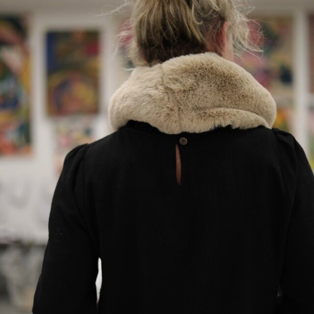 Quintessence - Le snood Douillet Nilo - Fourrure ficelle - hauteur 20cm