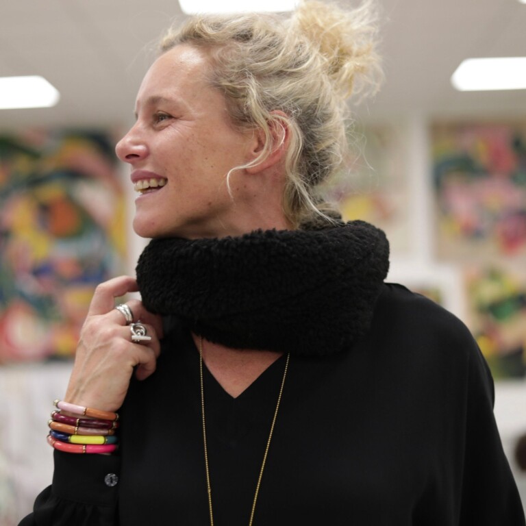 Quintessence - Le snood Douillet Nilo - Sherpa noir - hauteur 14cm