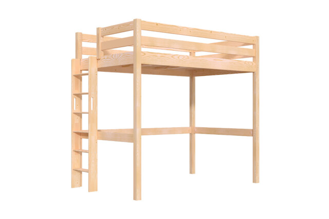 ABC Meubles - Lit en hauteur 1 place bois Sylvia 120×200 échelle droite