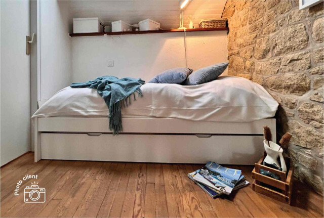 ABC MEUBLES - Lit gigogne 80x200 Malo pin massif