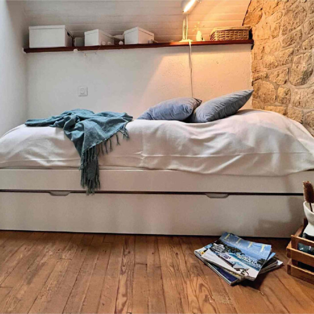 ABC MEUBLES - Lit gigogne 90x200 Malo pin massif