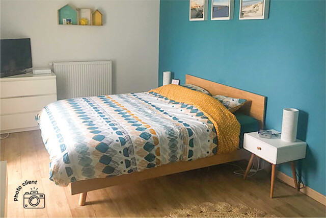 ABC MEUBLES - Lit scandinave viking 140x190 en bois massif