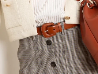 Daguet - Ceinture Alba – Cuir lisse camel