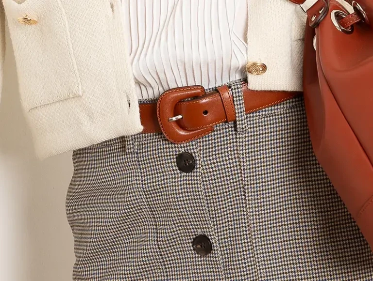 Daguet - Ceinture Alba - Cuir lisse camel