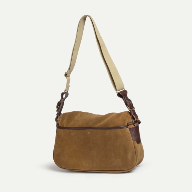 Bleu De Chauffe - Musette du Pêcheur S / Cuir Velours - Marron Noisette