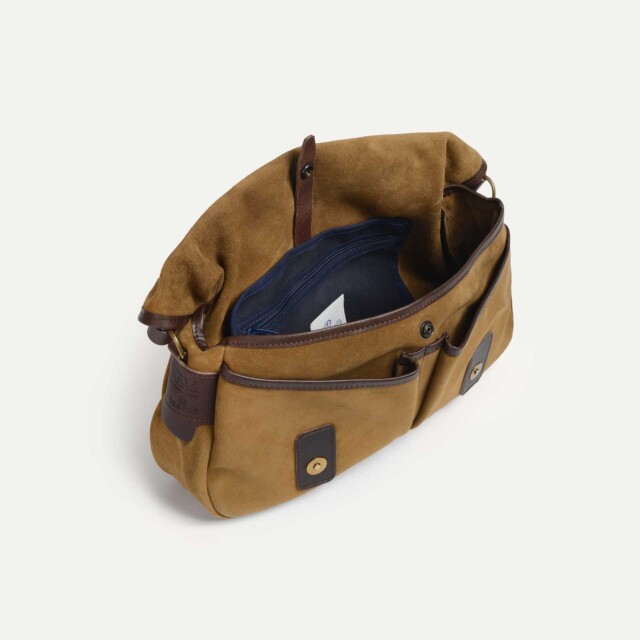 Bleu De Chauffe - Musette du Pêcheur S / Cuir Velours - Marron Noisette