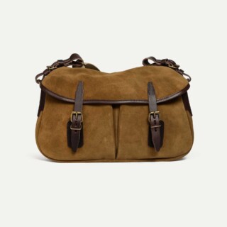 Bleu de Chauffe - Musette du Pêcheur S / Cuir Velours  Marron Noisette