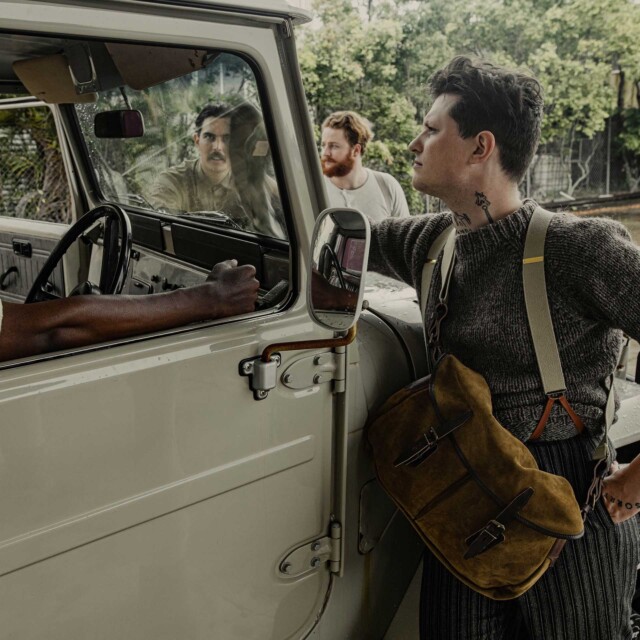 Bleu De Chauffe - Musette du Pêcheur S / Cuir Velours - Marron Noisette