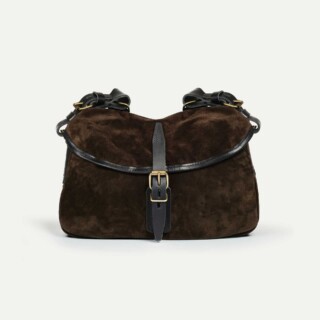 Bleu de Chauffe - Musette du Pêcheur XS / Cuir Velours  Marron foncé